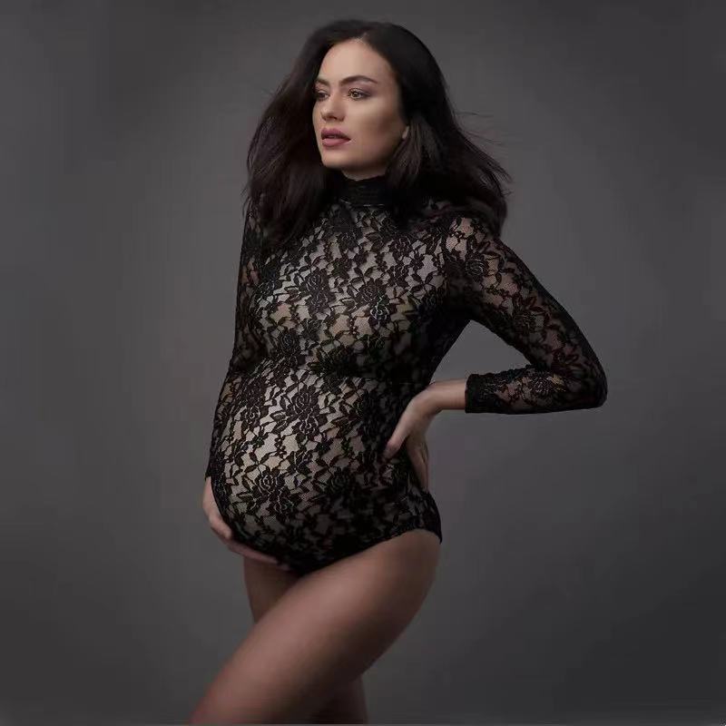 Maternity Wear - Kant moederschap fotografie rekwisieten jumpsuit rekbare