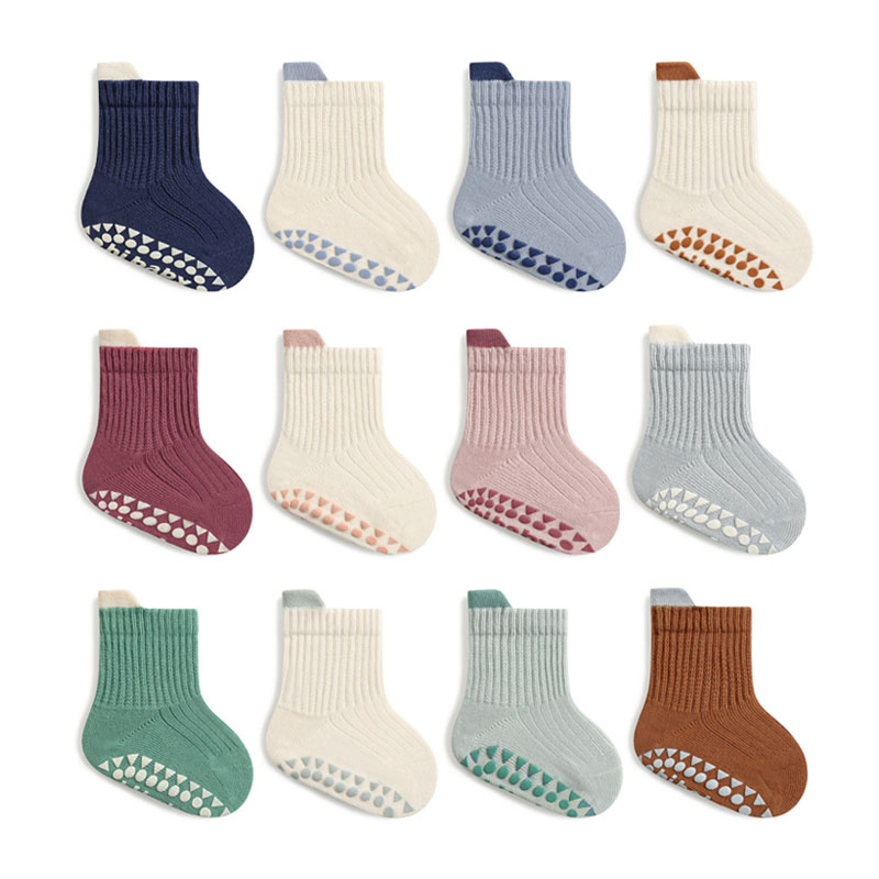 Unisex Baby Socks Non Slip - 3 paar katoenen kindersokken jongens en