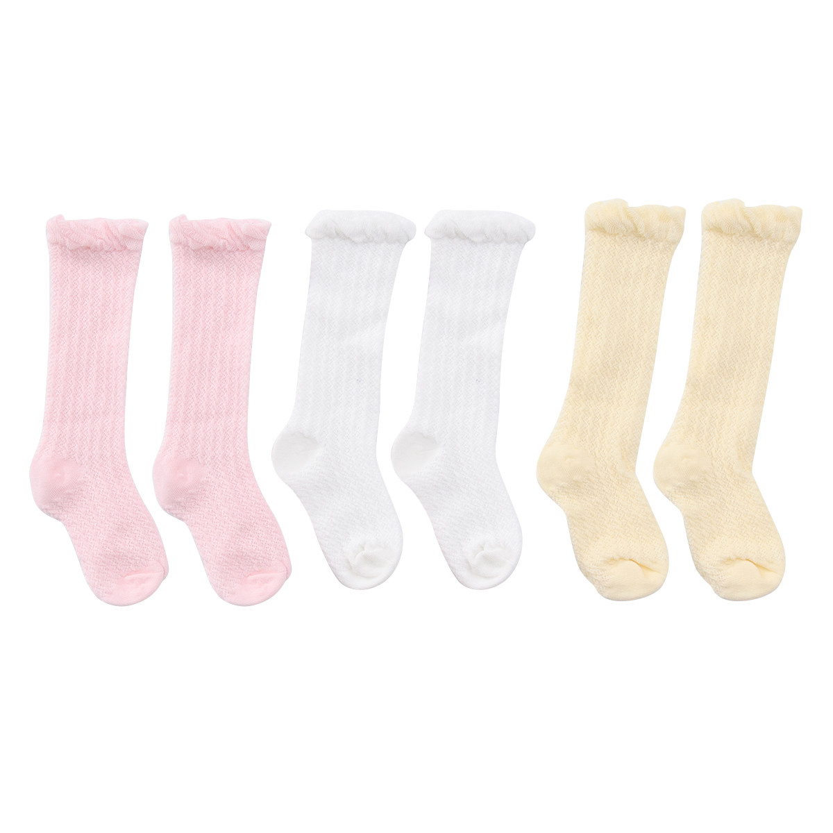 Unisex Baby Socks Non Slip - 3 paar zomerse, muggenwerende, lange babysokken