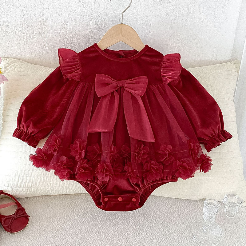 Newborn Baby Girl Romper Floral - Herfstkleding voor pasgeboren meisjes, Koreaanse schattige