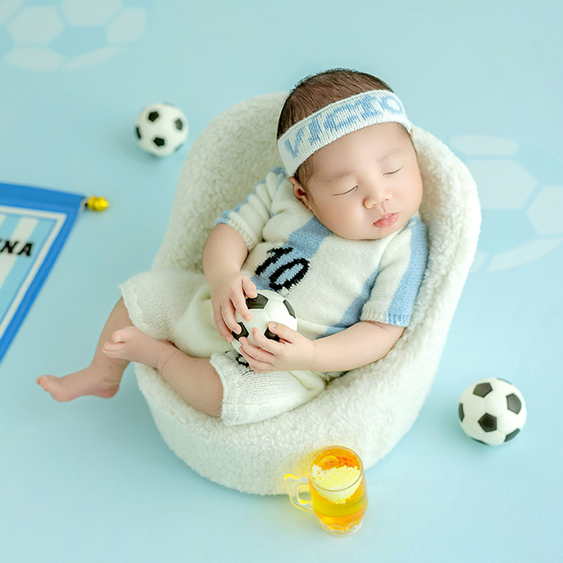 Infant Photography Props Outfit - Voetbal Baby Thema Pasgeboren Fotografie Props