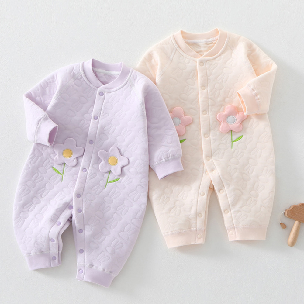 Newborn Baby Girl Romper Floral - Baby meisjes kleding gewatteerde warme herfst