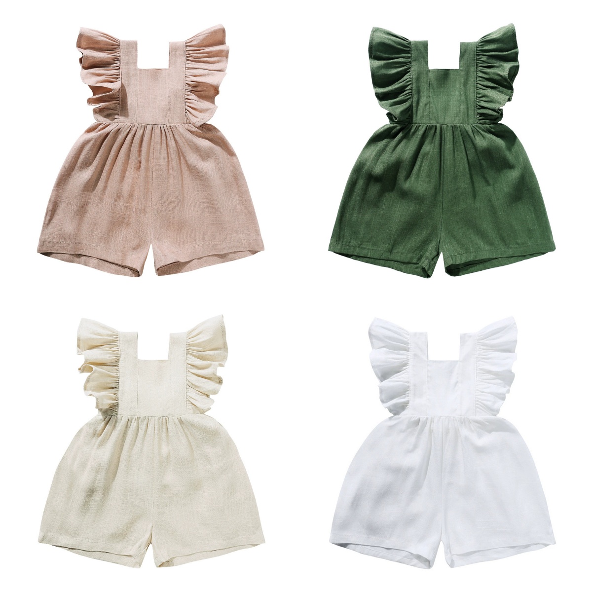 Baby Summer Linen Sleeveless Jumpsuit - 2026 Zomer Pasgeboren Baby Meisje Romper
