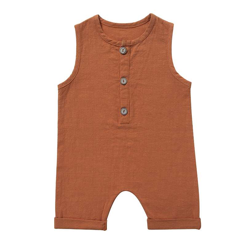 Zomer Baby Jongens Meisjes Rom - Baby Summer Linen Sleeveless Jumpsuit recensie en prijs