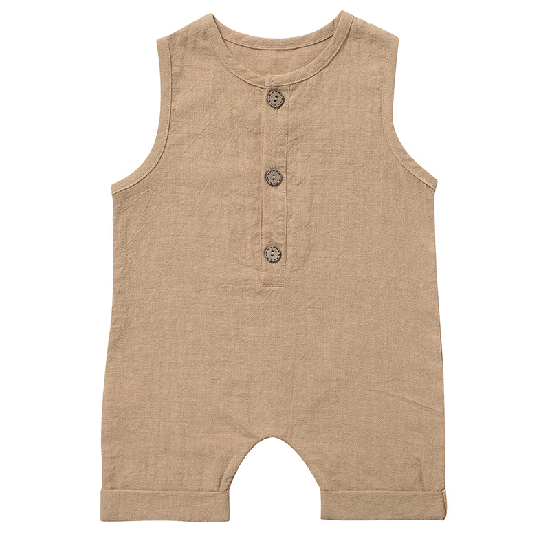 Zomer Baby Jongens Meisjes Rom - Baby Summer Linen Sleeveless Jumpsuit recensie en prijs